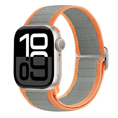 Produktbild von Für Apple Watch Series 11 10 46mm / 9 8 7 45 / 6 SE 5 4 44mm Nylon Elastisches Armband Grau