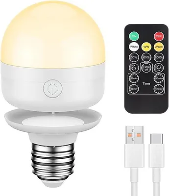 Image de Ampoules LED rechargeables E27 avec minuterie et 3 températures de couleur