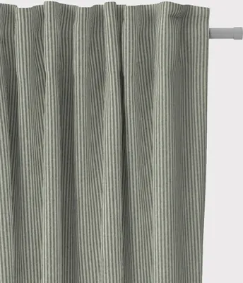 Produktbild von Vorhang Dobbystoff Streifen grün beige 245cm von SCHÖNER LEBEN. Aufhängung Smok-Schlaufenband