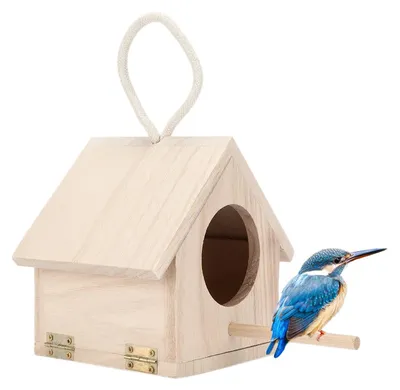 Produktbild von Holz-Vogelhaus für den Außenbereich mit Dach