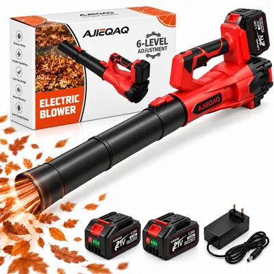 Produktbild von Akku Laubbläser – Bürstenloser Motor für Winterdienst & Garten, 6 Geschwindigkeiten, mit 2x 4,0Ah Akku und Ladegerät, für Schnee, Laub & Auto, Garten