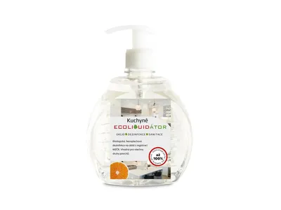 Obrázek produktu pro Ecoliquid ECOLIQUIDÁTOR kuchyně, čisticí a dezinfekční prostředek, pomeranč, dávkovač 500 ml