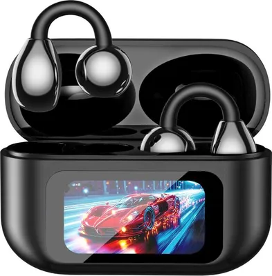 Produktbild von INF Farbdisplay Clip-On Bluetooth Kopfhörer - Lange Akkulaufzeit, Geringe Latenz Schwarz