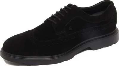Produktbild von G4764 scarpa derby uomo HOGAN H393 schwarz Wildleder Schuhe Mann