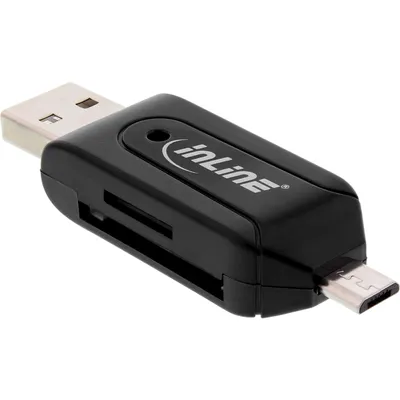 Produktbild von Podwójny czytnik kart InLine® dla kart SD i microSD, dla Androida (OTG) i PC