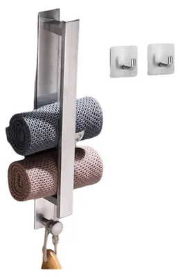 Produktbild von Badetuchhalter Ohne Bohren 1 Stück, Edelstahl 304, Selbstklebend, Für Bad Küche Wohnzimmer