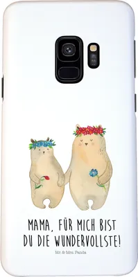 Produktbild von Mr. & Mrs. Panda Samsung Galaxy S9 Handyhülle Bären mit Blumenkranz - Weiß - Geschenk, Cover, Muttertag, Tochter, Hülle, Handy Case, Familie, Smartphone, Lieblingsmensch