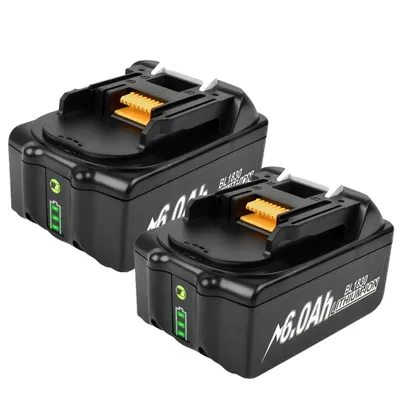 Produktbild von Wiederaufladbarer Akku für Makita Werkzeuge, Kapazität von 9000mAh, 2-teiliges Set, 2Stk 6.0Ah Batterie, 18V