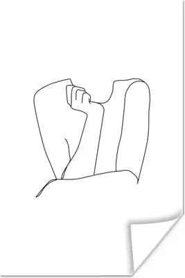 Produktbild von MuchoWow® Poster Frauen - Linienkunst - Minimalismus 80x120 cm - Papierdruck
