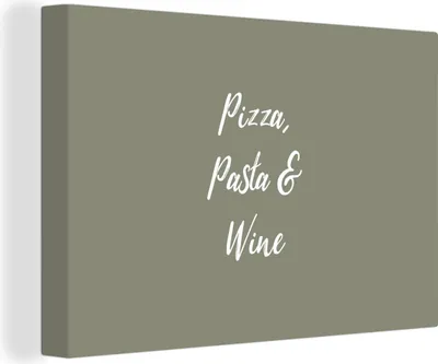 Obrázok produktu pre OneMillionCanvasses® - Maľba na plátne - Obraz na plátne Nástenná maľba na plátne - Príslovia - Pizza, cestoviny a víno - Citáty - Jedlo - Nápoje -