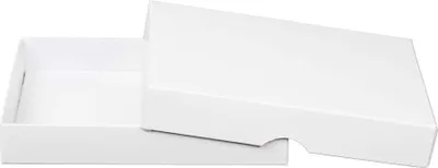 Produktbild von Faltschachtel 11,5 x 15,5 x 2,5 cm, Weiß, mit Deckel, Karton - 10er Set