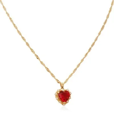 Produktbild von Halskette ME-20738 - Golden / Rot für Damen KP20738