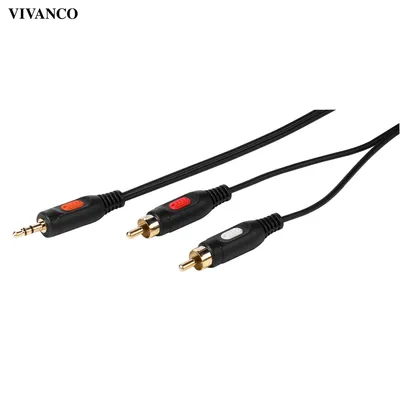 Produktbild von ViVanco™46/04 15G, 3.5mm, Männlich, 2 x RCA, Männlich, 1,5 m, Schwarz