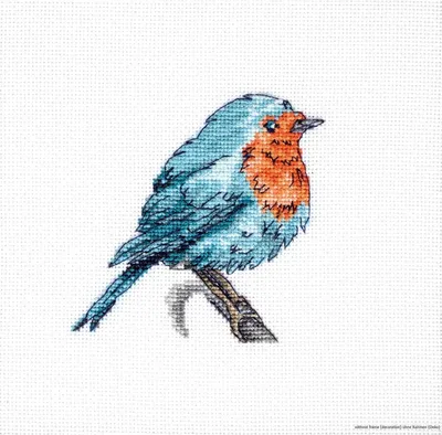 Imagen del producto de Kit de bordado de punto de cruz "Pájaro Azul" de Luca-S, con patrón de conteo, de 8,5 x 8 cm