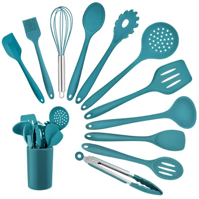 Immagine prodotto di Set di 12 utensili da cucina in silicone con supporto