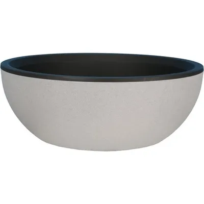 Image de Bac Pot de fleurs Double Parois effet Granit - Coupe D 50cm 23L - Ton Pierre Naturelle - Fabrication Française