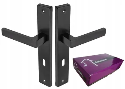 Image de Poignée de porte intérieure Steelfence noire avec cache-serrure