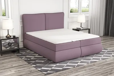 Produktbild von Boxspringbett KITI 120 x 200 mit 2 Bettkästen, Bonell-Matratze und Topper. Farbe:  Rosa