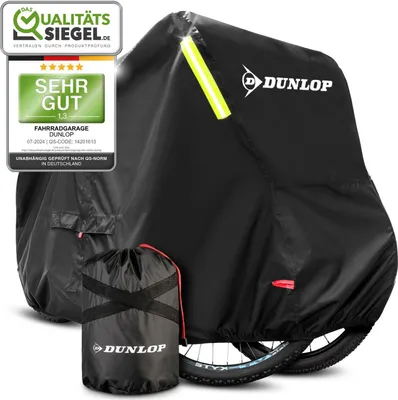 Produktbild von DUNLOP Fahrradgarage für 2-3 Fahrräder - Premium Fahrradabdeckung Anti Rost 200x92x120 cm mit Transportbeutel, Akkuzugang und 2 Schlossdurchführungen I Fahrräder Schutzhülle Bike (L - 2 Fahrräder)