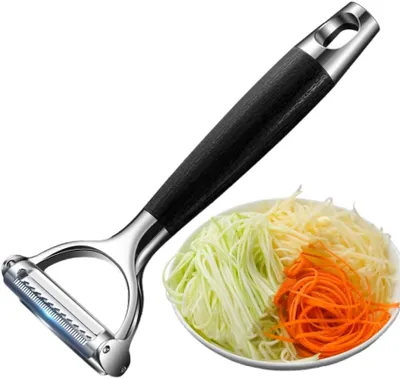 Produktbild von Y Gemüseschäler Edelstahl 2-in-1 Julienne Schäler, scharf & langlebig, für Kartoffeln, Gurken & Karotten, ergonomischer Küchenhelfer