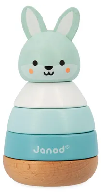 Image de Janod WWF Tour d'empilage en bois Lapin - Jouet éducatif