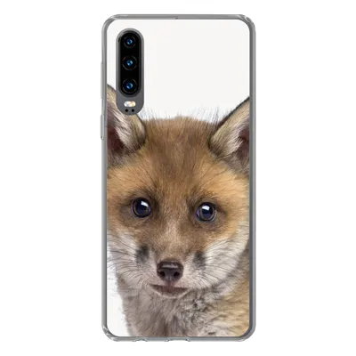 Produktbild von MuchoWow® Handyhülle Schutzhülle Hülle für Huawei P30 Fuchs - Tiere - Jungtier - Jungen - Mädchen - Kind Silikon Softcase Handy Hülle - Kartenbesitzer