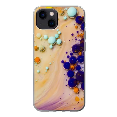 Produktbild von MuchoWow® Handyhülle Schutzhülle Hülle für iPhone 13 mini Milch - Tinte - Psychedelisch Silikon Softcase Handy Hülle - Softcase