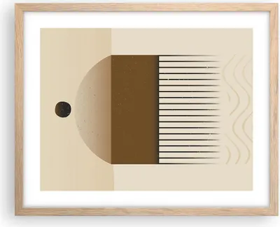 Produktbild von Gerahmtes Poster - Rahmen in heller Eiche - Abstraktion Geometrisch Boho - 50x40 cm - Wand Bild - Wanddeko - Wandbilder - Kunstposter - Wandposter - Bilderrahmen - Bilder - P2NAA50x40-4826