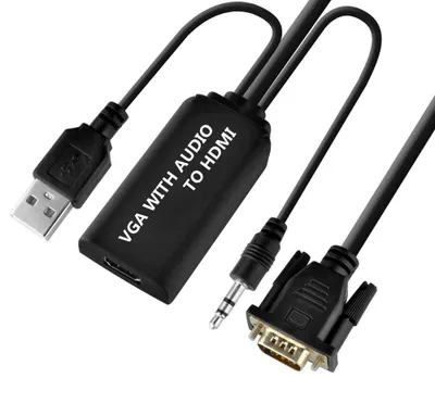 Immagine prodotto di Cavo convertitore da VGA Dad a HDMI Mom con audio e USB, 0,5 m, nero
