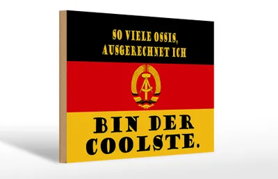 Produktbild von Holzschild Spruch 30x20cm so viele Ossis bin der coolste