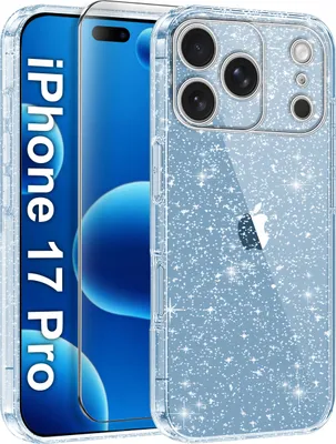 Zdjęcie produktu dla Etui do iPhone 17 Pro CASE CLEAR BROKAT BŁYSZCZĄCE MIENIĄCE 2MM + SZKŁO 9H