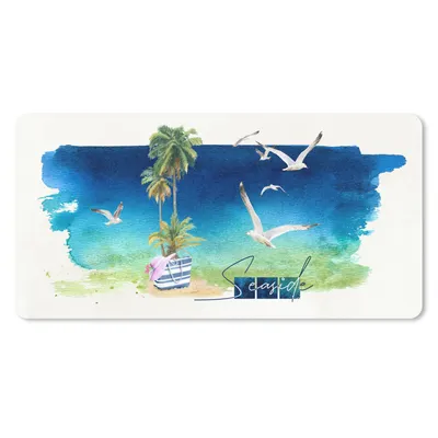 Produktbild von MuchoWow® Schreibtischunterlage Strand - Vogel - Himmel 80x40 cm - XXL Mauspad - Gaming Mauspad