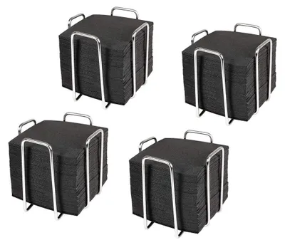 Image de Lot de 4 porte-serviettes avec 200 serviettes cocktail, pour une présentation élégante