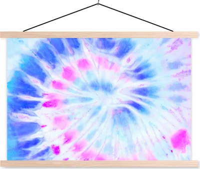 Produktbild von MuchoWow® Textilposter Sommer - Krawattenfärbung - Weiß 60x40 cm mit holzfarbenen Rahmen - Bilder