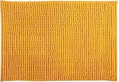 Zdjęcie produktu dla MSV dywanik kąpielowy mata prysznicowa szenilowy dywanik kąpielowy z wysokim włosiem 50x80 cm - szafranowy żółty