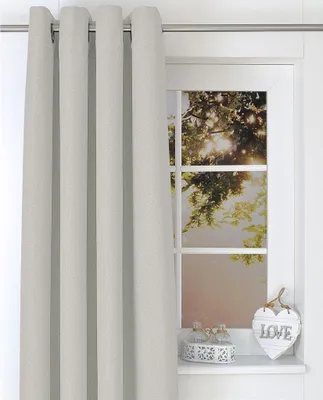 Produktbild von Vorhang Verdunkelung Ösenschal Thermo Dimout weiss/grau - Höhe 140 x 245 cm