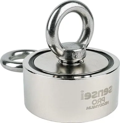 Image de Aimant néodyme double face puissant de 6 x 2,8 cm pour la pêche
