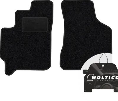 Produktbild von moto-MOLTICO Vorne Fußmatten Auto Velours Autoteppiche Schwarz Automatten Set 2-teilig passend für Kia Carens 2002-2006