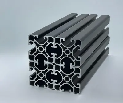 Produktbild von Aluprofil 40x40 Superleicht Nut 8 -4x 2000mm schwarz AlClipTec (Item kompatibel), KI-generiertes Bild