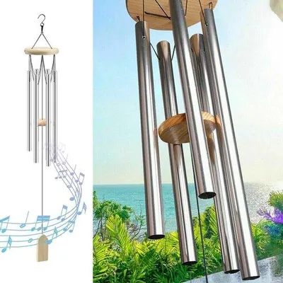 Produktbild von Windgong is removed, translated title: Große Tiefe Klang Kirchenbel 6 Rohre Außen Garten Huisdeko