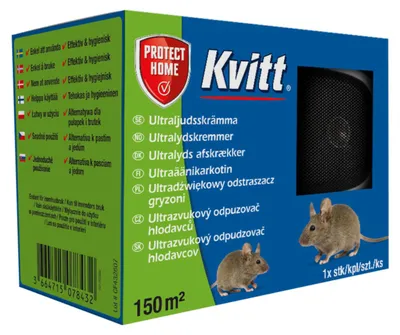 Zdjęcie produktu dla Odstraszacz Na Gryzonie Myszy Szczury Ultrasoniczny Do 150 M2 Kvitt