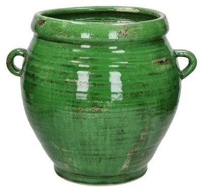 Produktbild von Pomax Mosku Vase aus Terrakotta, Grün, Ø 34 x H 34,5 cm