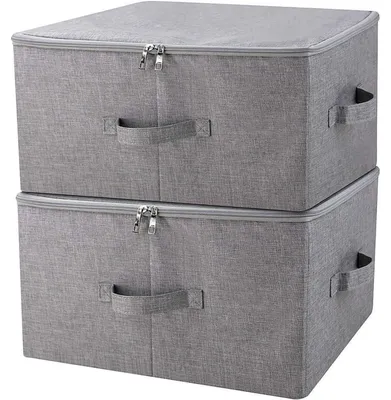 Produktbild von Aufbewahrungsbox mit Deckel, stapelbar, dunkelgrau, 2 Stk, 45x35x25 cm