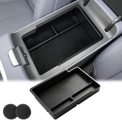 Immagine prodotto di Contenitore portaoggetti per la console centrale, confezione da 3 pezzi, compatibile con Xpeng G6 dal 2024 al 2027, con tappetino in silicone