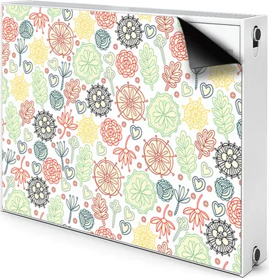 Produktbild von Magnet Radiator Magnet Mat Heizkörperverkleidung Heizkörper-Abdeckung Heizung 110x60 cm  - Blumen und Herzen