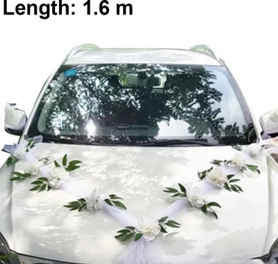 Produktbild von Auto Schmuck Braut Paar Rose Deko Dekoration Autoschmuck Hochzeit Car Auto Wedding Deko Girlande PKW (Style 3)