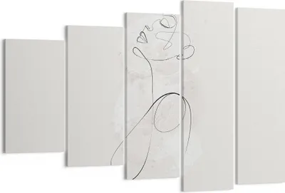 Produktbild von Bild auf Leinwand - Leinwandbild - 5 Teile - Frau eins Linie - 150x100cm - Wand Bild - Wanddeko - Wandbilder - Leinwanddruck - Bilder - Wanddekoration - Leinwand bilder - Wandbild - EG150x100-4576