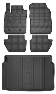 Produktbild von Gummimatten + Kofferraumwanne für Ford EcoSport MK2 FL 2017-2022 (SUV) – Schwarz, passgenau – Wielganizator SolidPRO