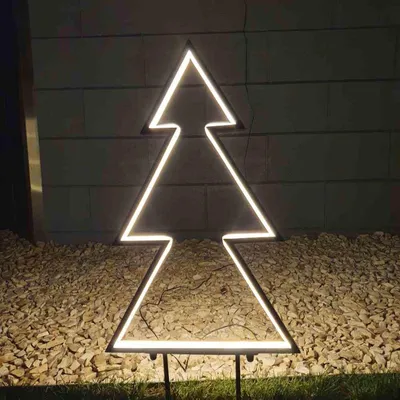 Image de Fiche de jardin LED Sapin 240 LED blanc chaud 44,5 x 2 x 65 cm, IP44