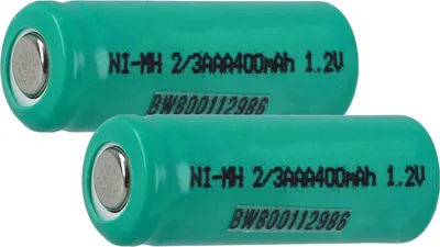 Produktbild von vhbw 2x Akku-Rohzellen Ersatz für 2/3AAA für Akkus - 400 mAh, 1,2 V, NiMH